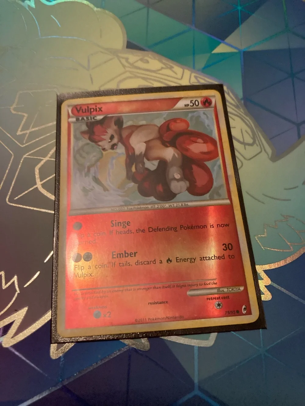 Pokemon Vulpix Red Holo Foil Trading Card
